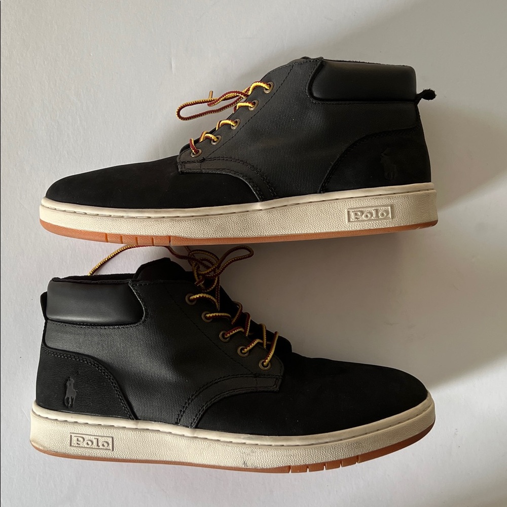 POLO Ralph Lauren Black Sneakers Men’s Sz 10.5 - Picture 5 of 12